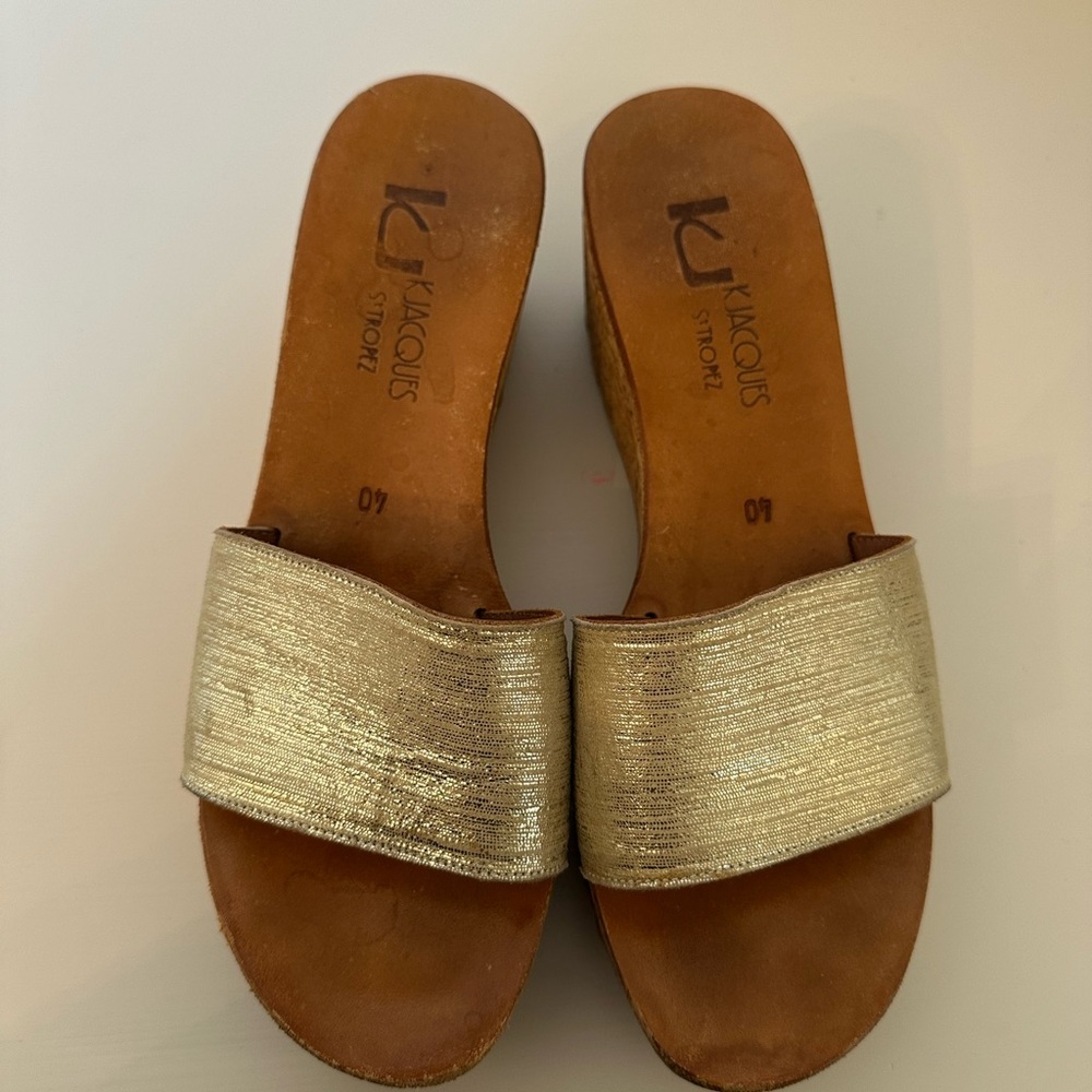 KJACQUES STROPEZ Gold Slide Sandals